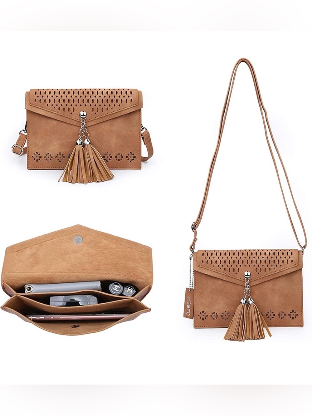 Small Crossbody Bag with Tassel Wallet Purse - NWOT - Picture 5 of 7